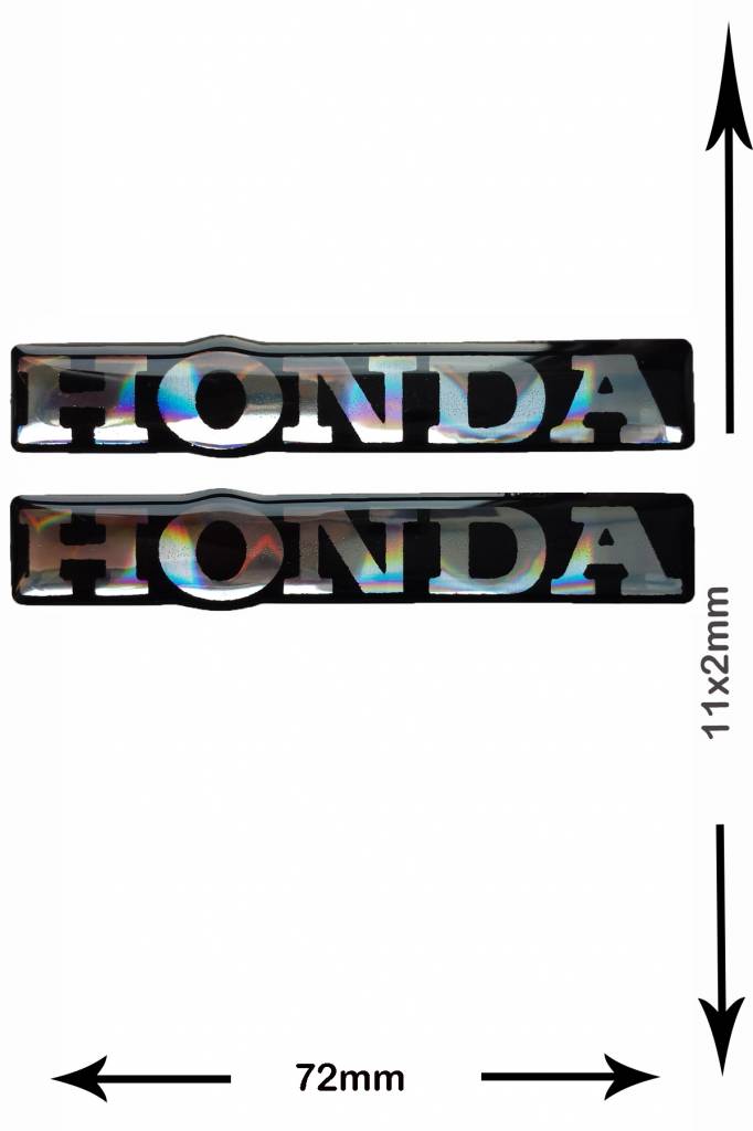 Honda HONDA - 3D square - 2 Stück - Schwarz - black - Wappen