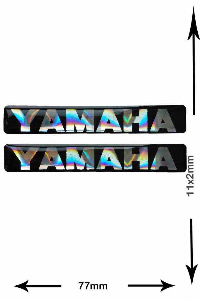 Yamaha YAMAHA - 3D square - 2 Stück - Schwarz - black - Wappen