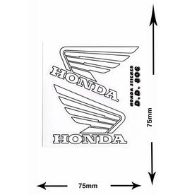 Honda HONDA - 2  Bögen insgesamt 4 Aufkleber -  weiss -