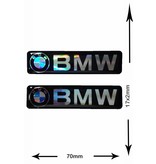 BMW BMW - 3D 2 Stück - Schwarz - Schrift und Logo - black