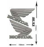 Honda HONDA - 2  Bögen insgesamt 4 Aufkleber -  silber -
