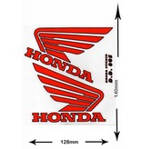 Honda HONDA - 2  Bögen insgesamt 4 Aufkleber -  rot -