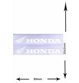 Honda HONDA  mit Flügel- 2  Bögen insgesamt 4 Aufkleber - weiss -