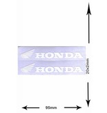 Honda HONDA  mit Flügel- 2 sheets with complet 4 Stickers - white -