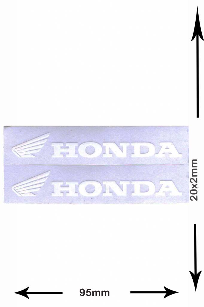 Honda HONDA  mit Flügel- 2 sheets with complet 4 Stickers - white -