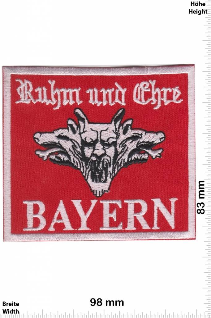 Germany BAYERN - Ruhm und Ehre - rot - red  - Biker Motorcycle  Kutte -