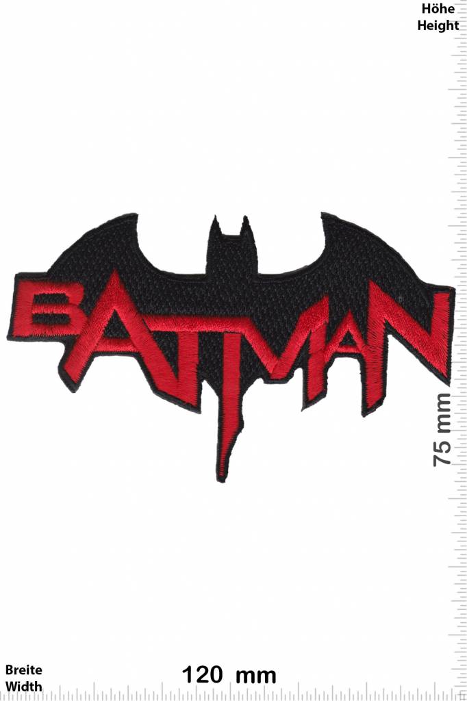 batman logo black and red