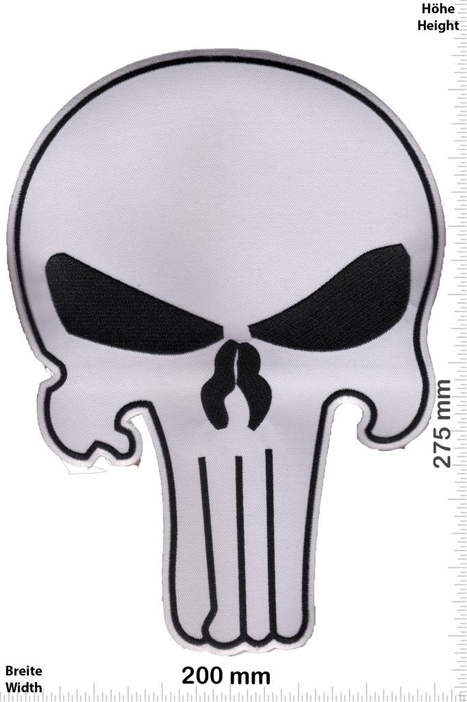 Punisher Punisher weiss / schwarz -  27 cm - BIGBiker Chopper - Rocker - Motorcycle - Kutte