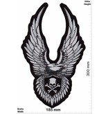 Bikerpatch Adler - Totenkopf - Eagle Skull- 30 cm