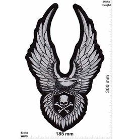 Bikerpatch Adler - Totenkopf - Eagle Skull- 30 cm