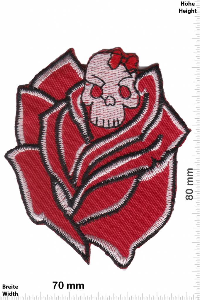 Oldschool Rose Skull - Rose Totenkopf