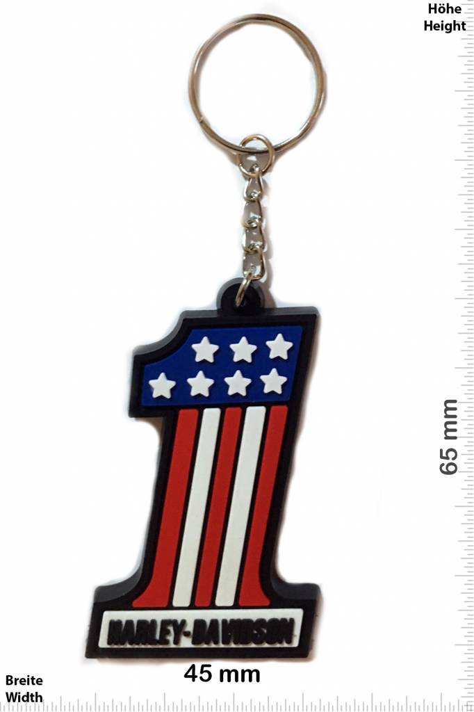 HARLEY-DAVIDSON Number 1 American Flag Key Chain 