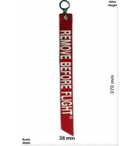 Kofferfahne, Suitcaseflag REMOVE BEFORE FLIGHT - red- Luggage tag - BIG