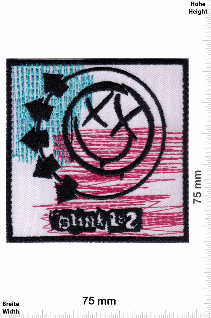 Blink 182 Blink 182  - smiley - rot blau