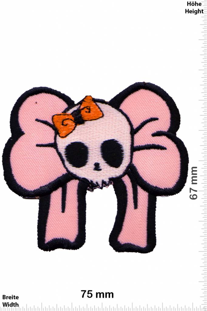 Oldschool Baby  Totenkopf mit Schleife -  rose