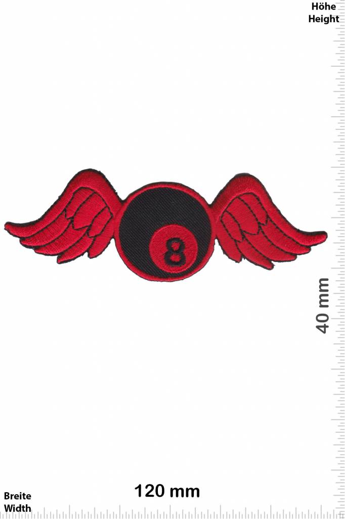 8 Ball 8 Ball fly - red  - Billiard ball with wings