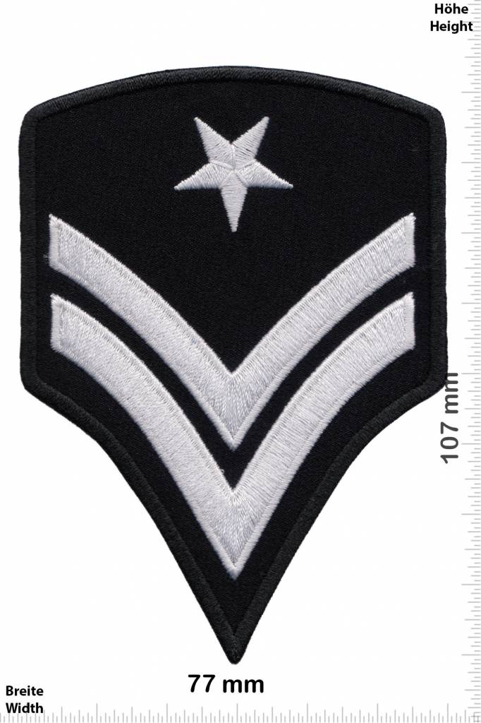 Sergant 2 Stripes - silver Star  - Sergant