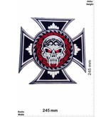 Bikerpatch Totenkopf Kreuz - Skull - 24 cm