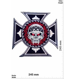 Bikerpatch Cross - Skull - 24 cm