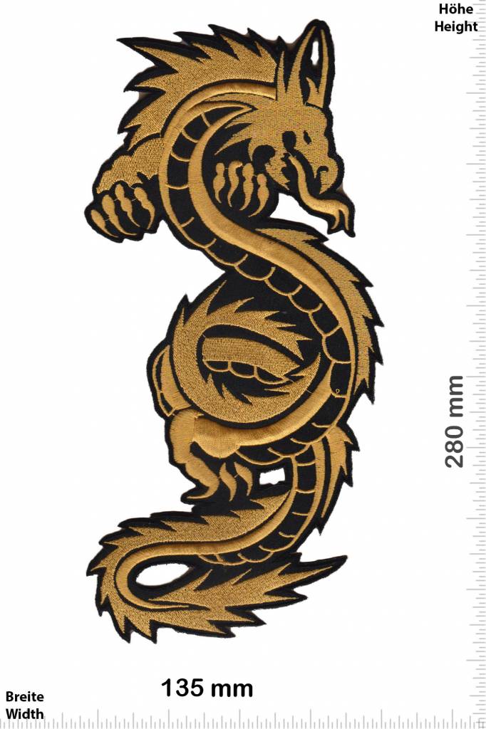 Bikerpatch Golden Dragon - 28 cm