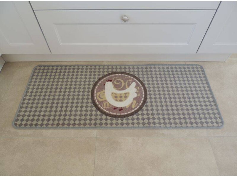 Keukenmat met zachte kleuren en vintage motief