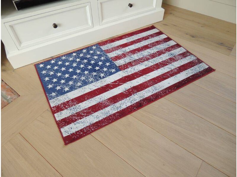 Mooi en voordelig tapijt met vintage Amerikaanse vlag of USA