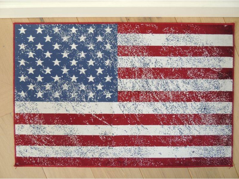Mooi en voordelig tapijt met vintage Amerikaanse vlag of USA