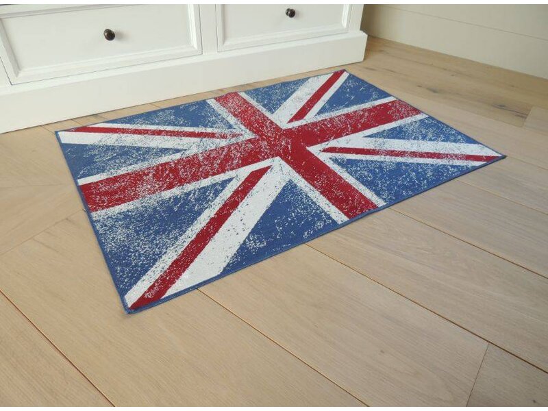 Mooi en voordelig tapijt met vintage Engelse vlag