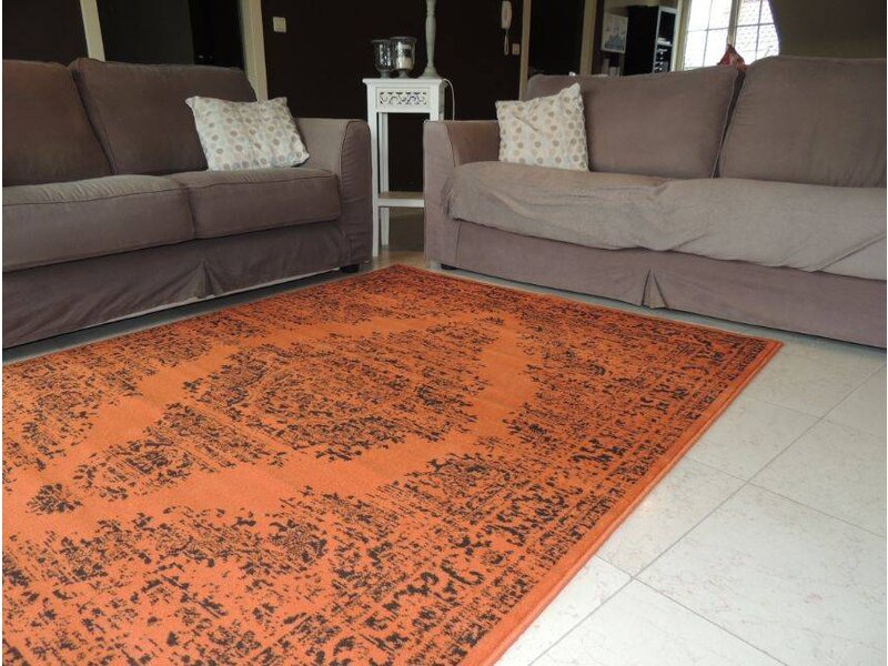Groot en voordelig oranje vloerkleed of tapijt