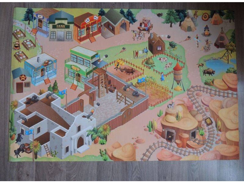 Speeltapijt fort cowboys en indianen - Western speelkleed