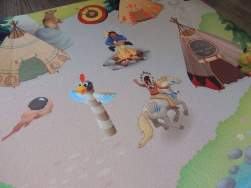 Speeltapijt fort cowboys en indianen - Western speelkleed
