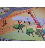 Speeltapijt bouwput - Speelmat werf - Verkeerstapijt met kranen