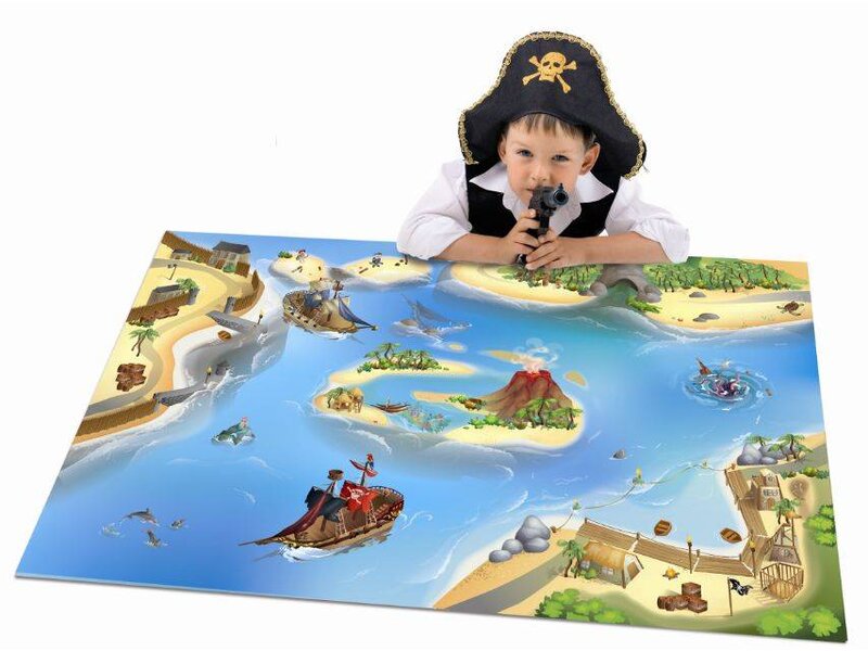 Leuk kindertapijt Piraten 80x120 of 100x150
