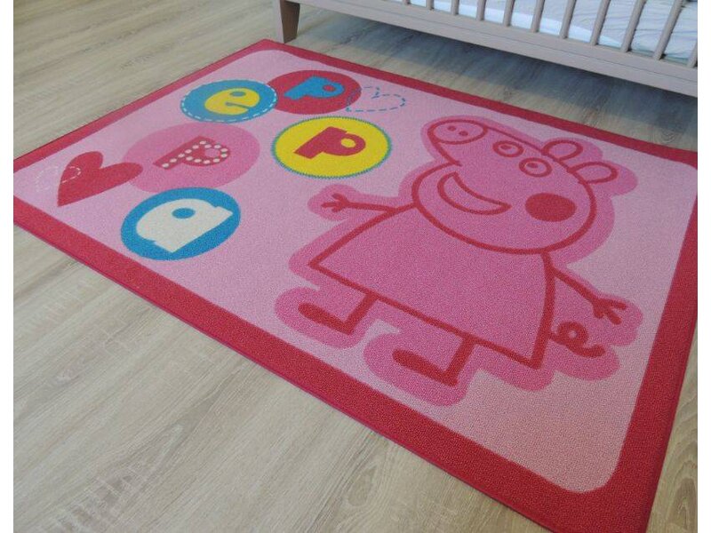 Mooi roze tapijt Peppa Pig 95x133