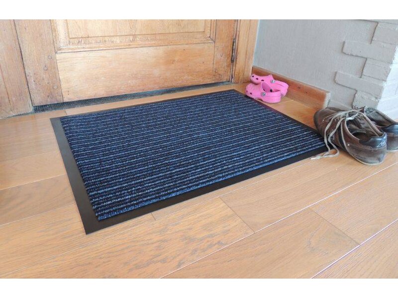 Deurmat voor binnen blauw 60x80