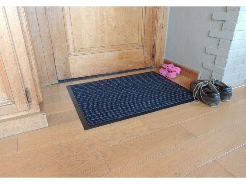 Deurmat voor binnen blauw 60x80