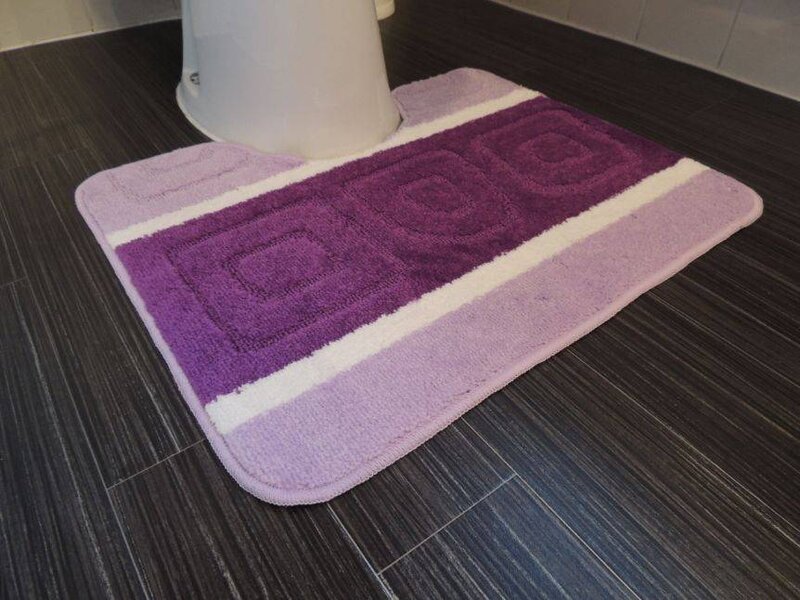 Mooie badmattenset Lila Met antislip onderkant