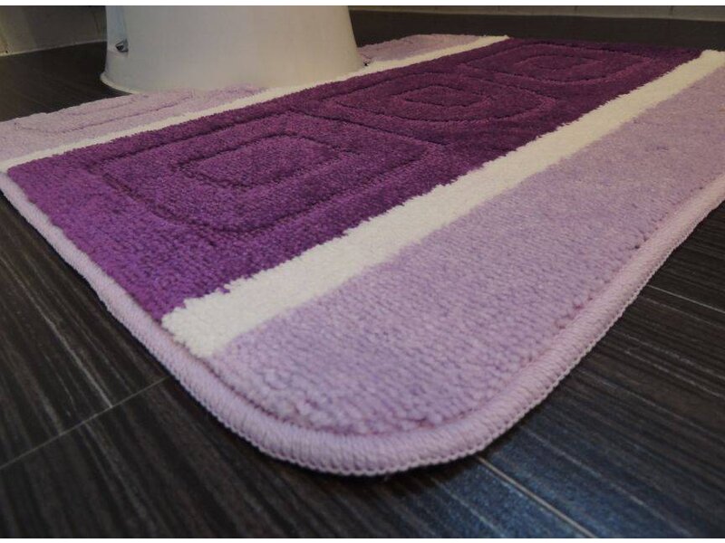 Mooie badmattenset Lila Met antislip onderkant