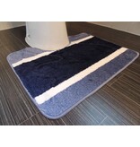 Mooie blauwe badmattenset Kleur : blauw met lijnen