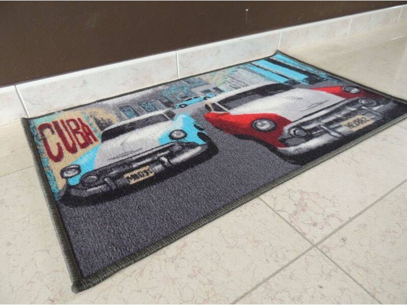 Auto's in straat Cuba 50x80cm