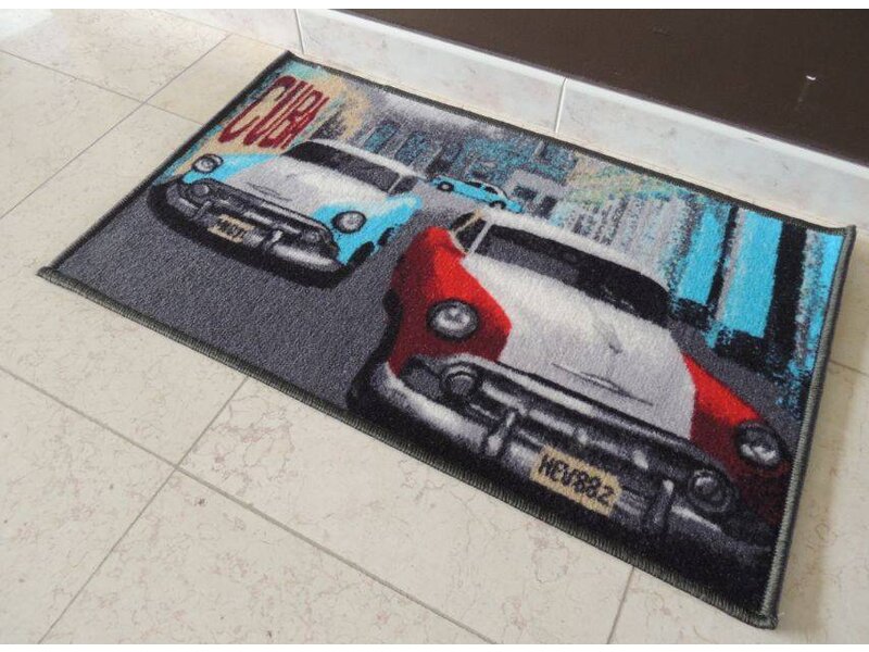 Auto's in straat Cuba 50x80cm