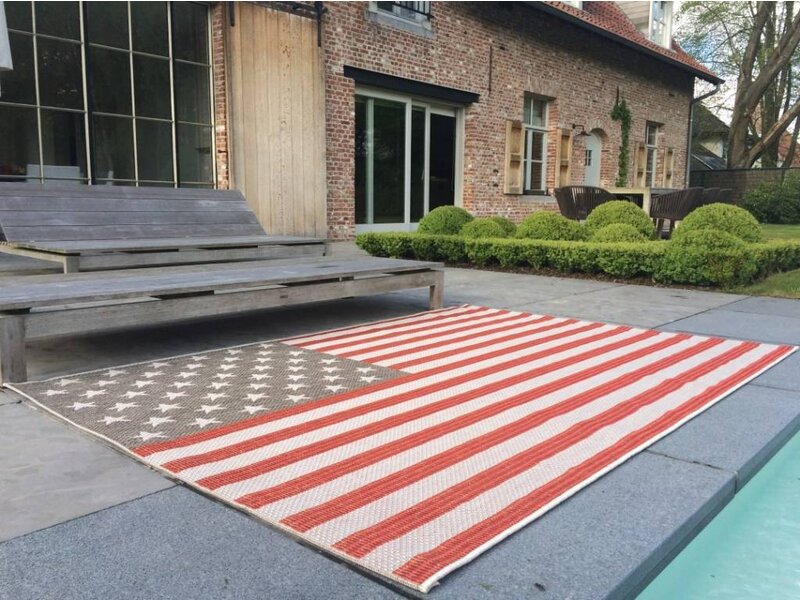 Tapijt voor buiten met vlag van USA