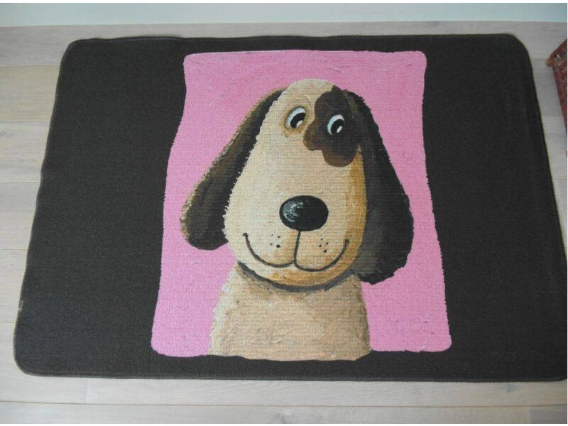 Met leuke tekening hond 80x120