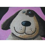 Met leuke tekening hond 80x120