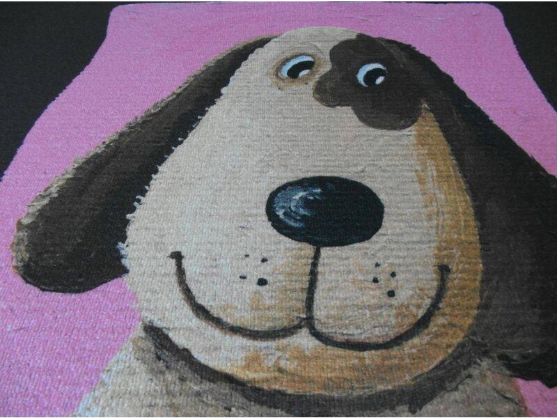 Met leuke tekening hond 80x120