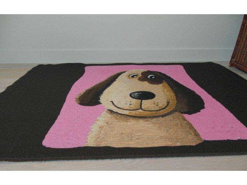 Met leuke tekening hond 80x120