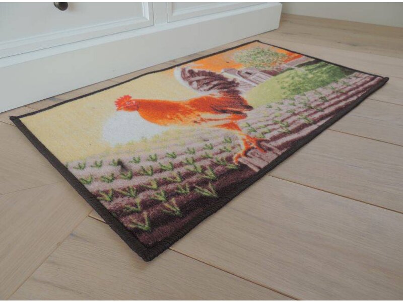 Tapijt met afbeelding haan Afmeting 50x80cm