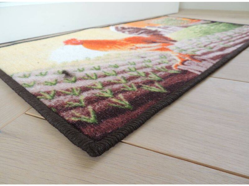 Tapijt met afbeelding haan Afmeting 50x80cm