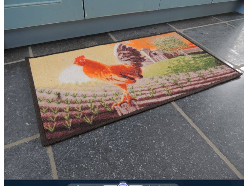 Tapijt met afbeelding haan Afmeting 50x80cm