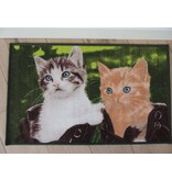 Twee mooie katten op tapijt Afmeting 50x80cm